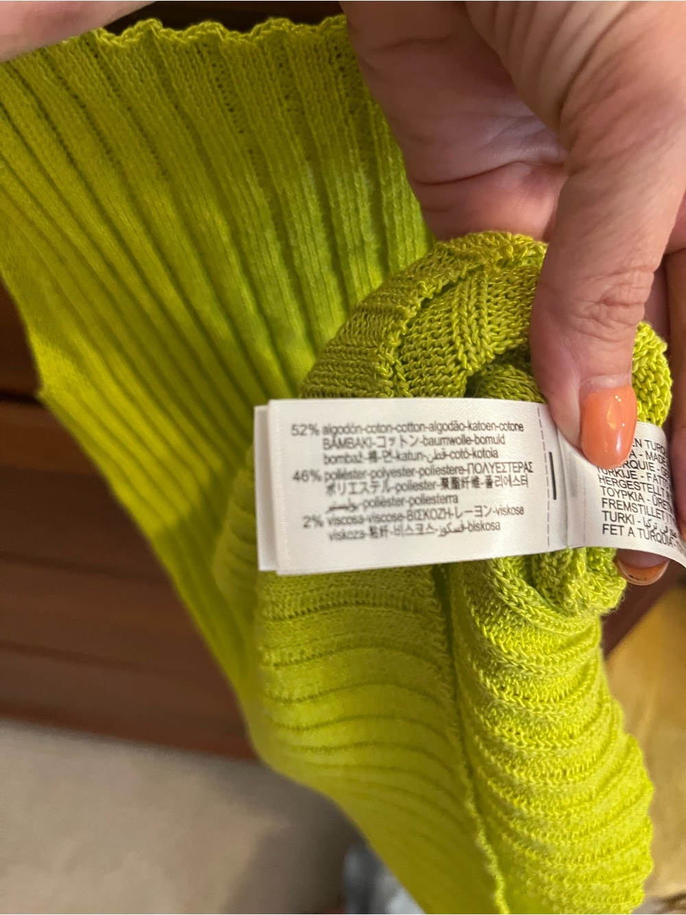 Zara Ribbed Lime Ribbed Tank Top - Picture 5 of 5